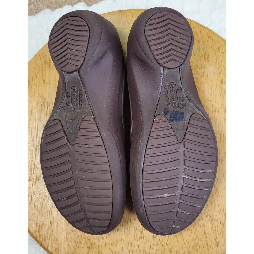 Crocs Shoes Womens Size 8 Juneau Stretch Loafers Flats Slip On Brown Closed Toe - Picture 6 of 7